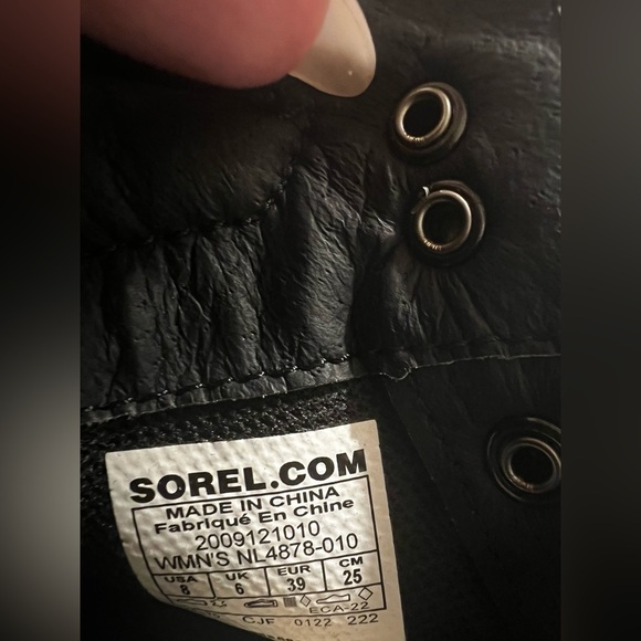 Sorel Hi Line Hiker Boot Waterproof Suede in Black Womens Size 8 Hiking Camping - Picture 8 of 8